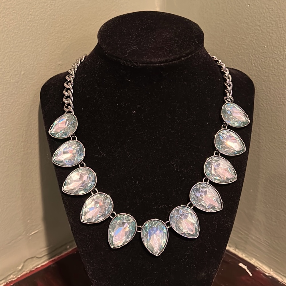 Large Rhinestone Statement Necklace - image 2